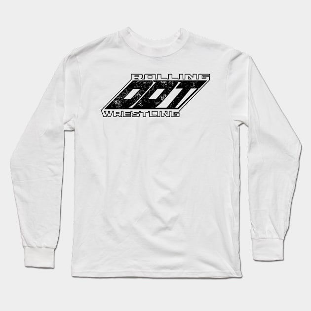 Rolling DDT Wrestling Logo (B&W) Long Sleeve T-Shirt by Broaxium